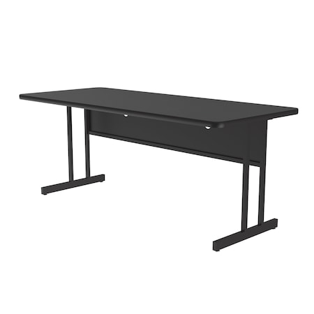 Correll Rectangle Computer or Training Desk Height Work Station, High Pressure Laminate Top, Black Granite WS3072-07